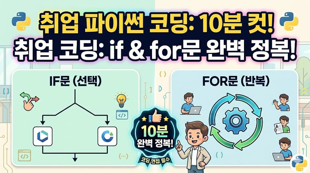 파이썬 기초 완벽 정리: if 조건문 & for 반복문 핵심 제어 흐름